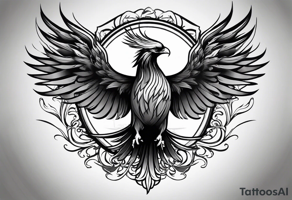 Christian, Phoenix, strong, shy , grey character tattoo idea