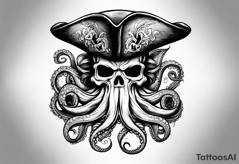 Pirate hat octopus tattoo idea