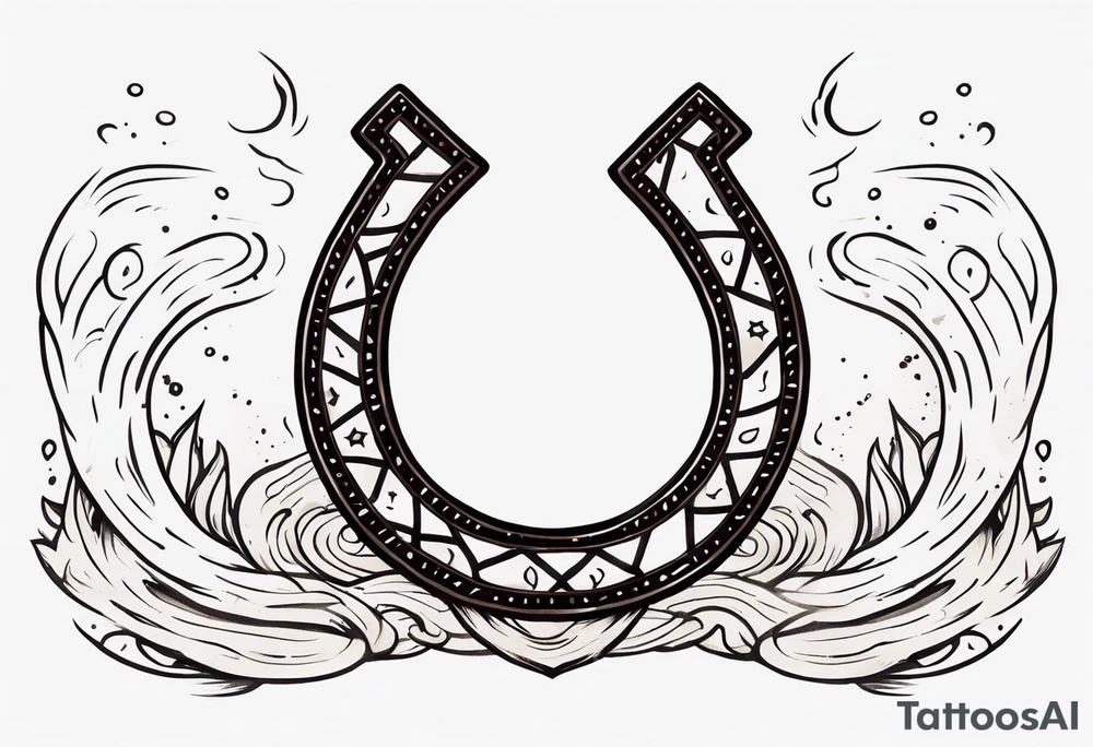 Horseshoe and mud tracks tattoo idea