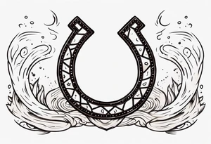 Horseshoe and mud tracks tattoo idea