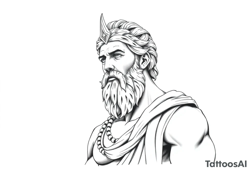 GREEK GOD LOOKING OVER HIS EMPIRE tattoo idea