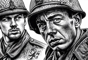 World war 2 British soldiers action tattoo idea