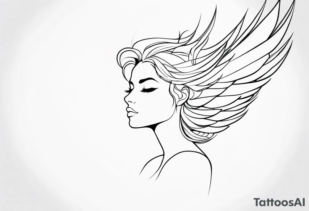 Fae profile outline tattoo idea