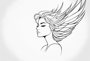 Fae profile outline tattoo idea