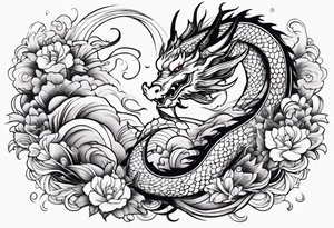 dragon and koi fish tattoo idea