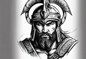 Spartan Style Christian Warrior as Aries the God of War tattoo idea
