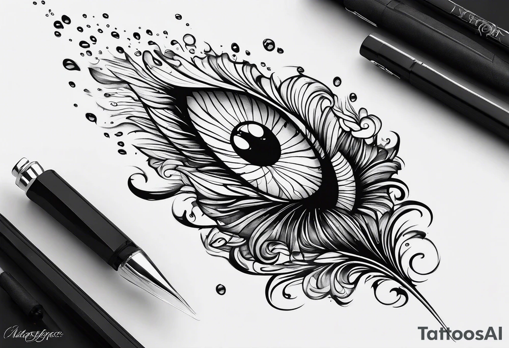 water drop falling into ocean tattoo idea