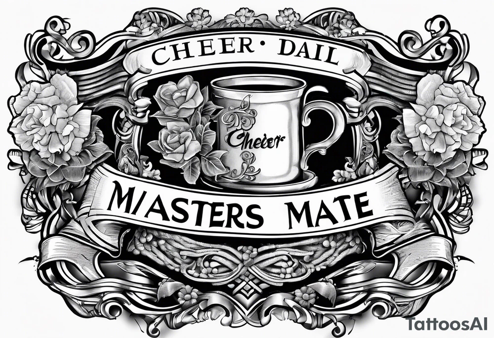 Cheers Mate text, armband +Cancer Ribbon tattoo idea