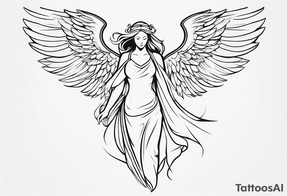 Powerful angel tattoo idea