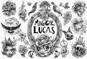 My children's names Maggie and Lucas tattoo idea