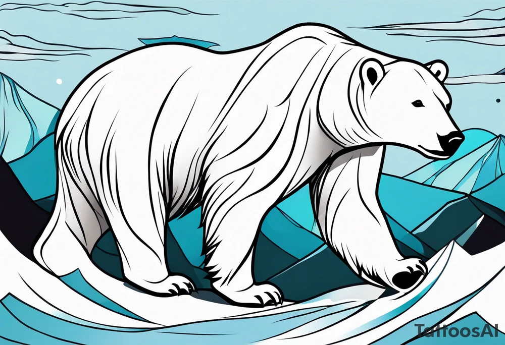 Polar bear in a minimalist but masculine 
 way tattoo idea