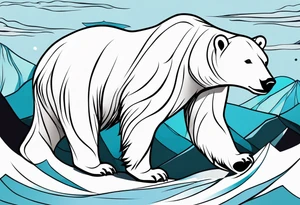 Polar bear in a minimalist but masculine 
 way tattoo idea