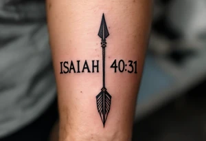 native american arrow saying "Isaiah 40:31" tattoo idea