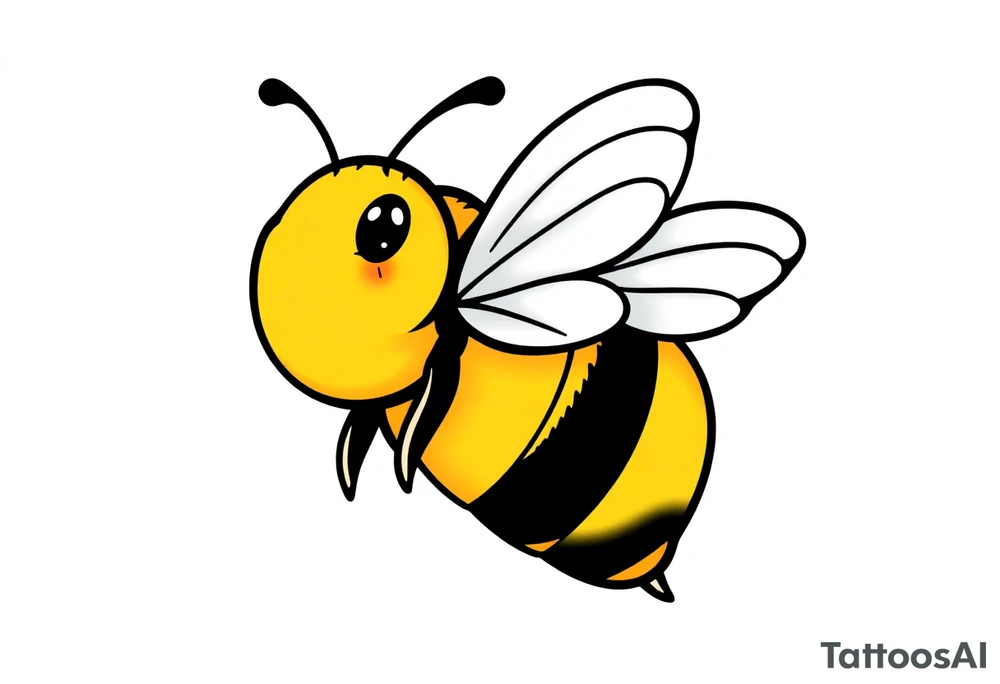Cartoon bee tattoo idea