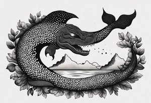 Lake monster tattoo idea