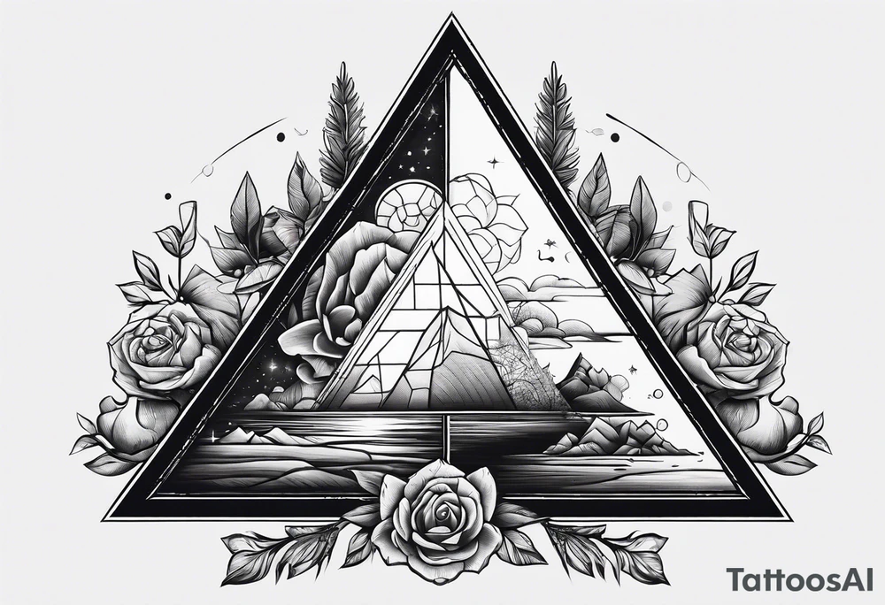 triangle a person looking inside tattoo idea