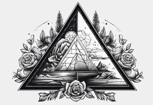 triangle a person looking inside tattoo idea