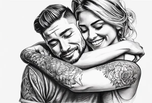 Hugging tattoo idea