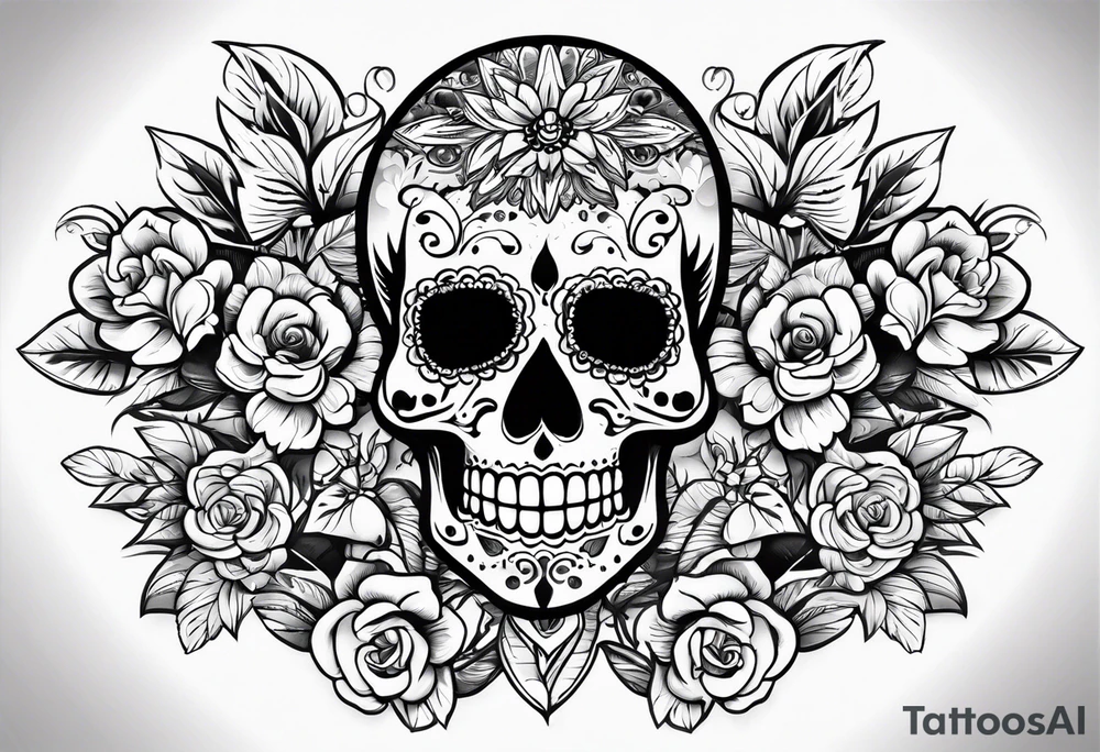 Day of the dead skull tattoo idea