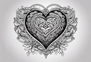 Heart made of rope tattoo idea