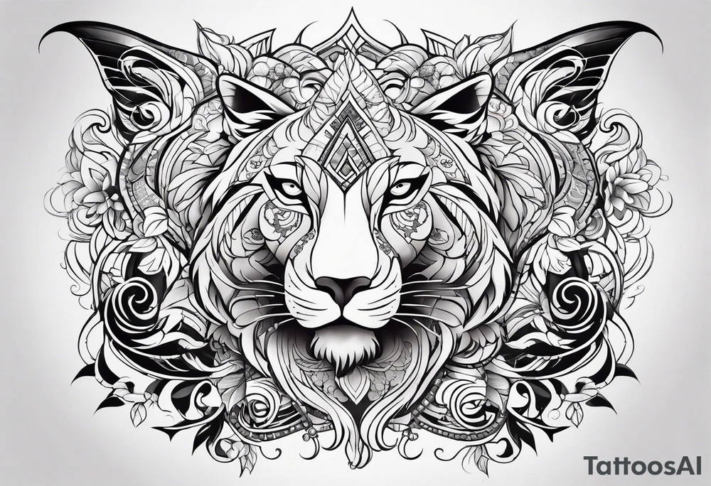 A thigh tattoo, symbol of strength and motherhood. tattoo idea