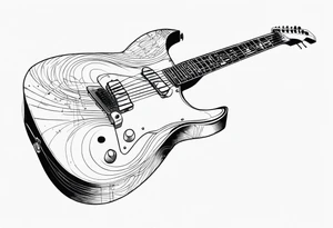 electric guitar with distorted audio signal coming out of it tattoo idea