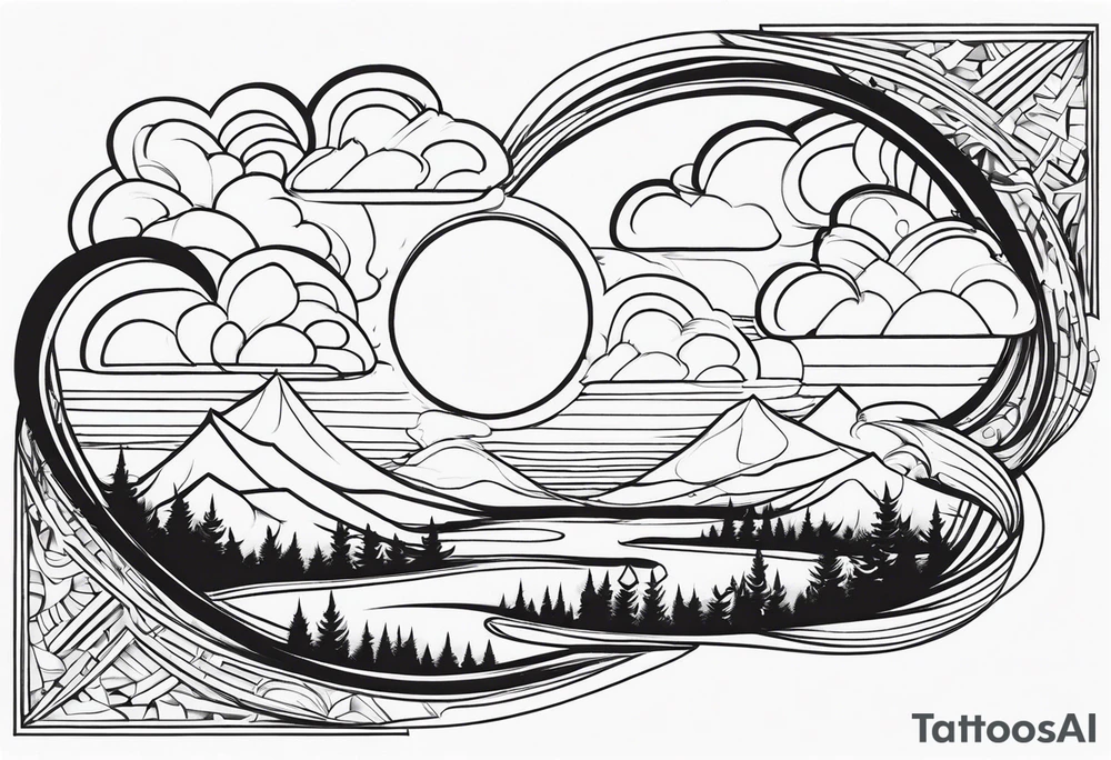 wispy clouds tattoo idea