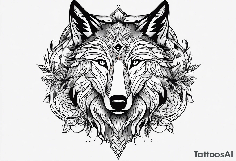 Cheval et loup tattoo idea