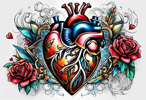 AI Tech heart and mind tattoo idea