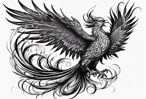 Mythical phoenix, whose body and tail can wind down and cover more of your back. tattoo idea