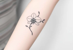 Orchid with vines tattoo idea