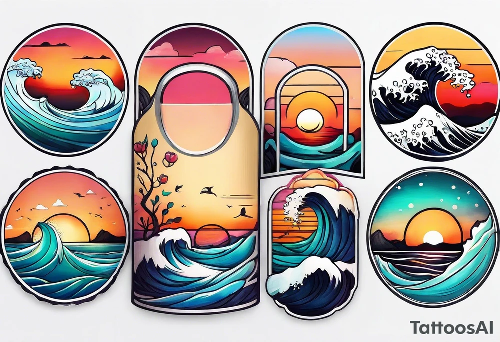 Sea and sunset tattoo.
Minimal. tattoo idea