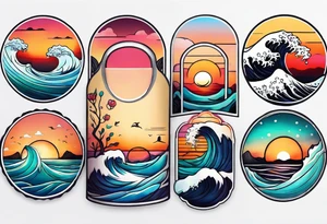 Sea and sunset tattoo.
Minimal. tattoo idea