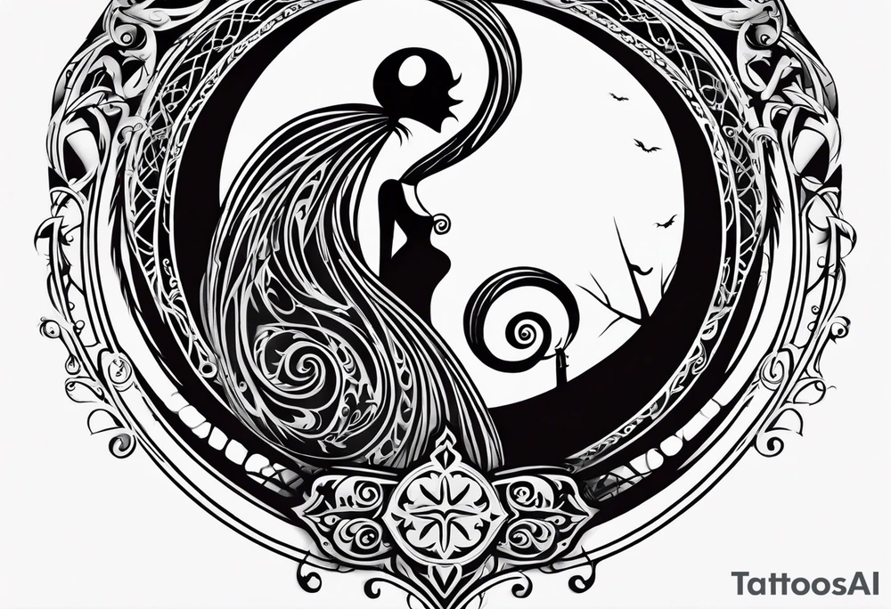 Nightmare before Christmas jack and sally tattoo idea