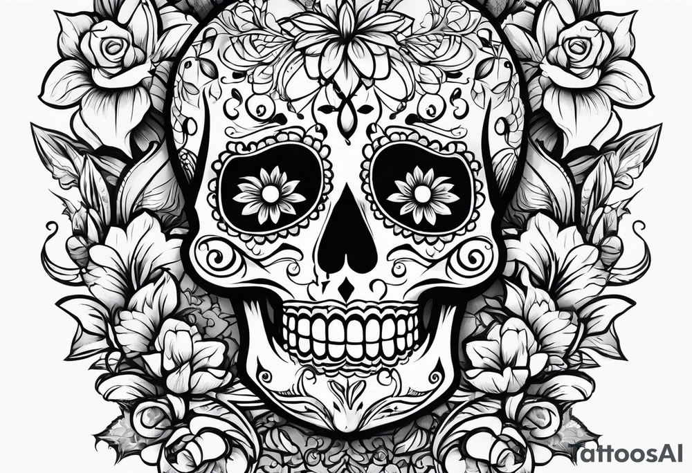 Day of the dead love edition tattoo idea