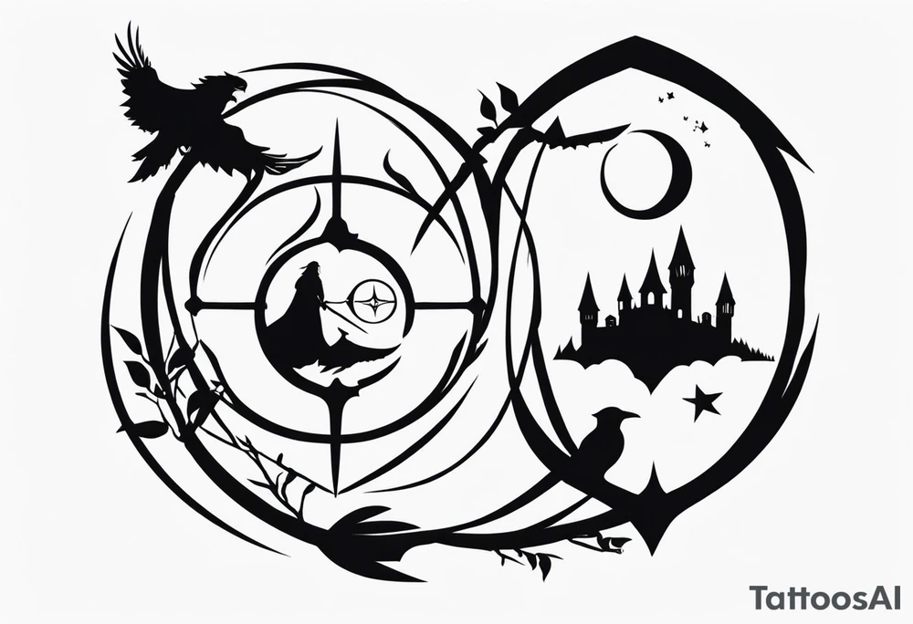 Lord of the rings with Harry Potter. Small and very simple. No portraits tattoo idea