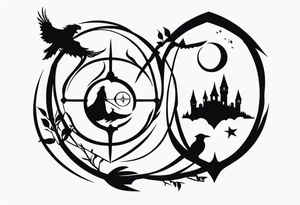 Lord of the rings with Harry Potter. Small and very simple. No portraits tattoo idea