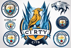 lightning ocean Manchester City football club logo or crest with creative background tattoo idea