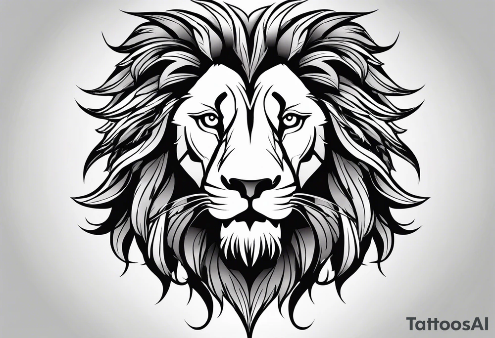 Lion face on an angle tattoo idea