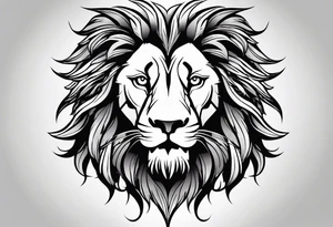 Lion face on an angle tattoo idea