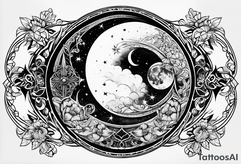 sacred moon tattoo idea