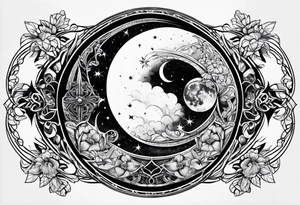 sacred moon tattoo idea