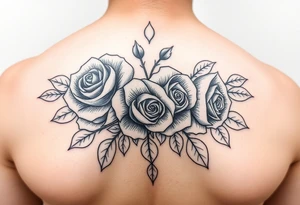 filigree roses hearts tattoo idea