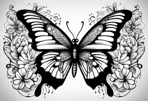 Thin butterfly tattoo idea