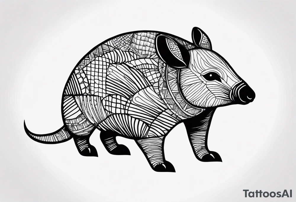 cute armadillo tattoo idea