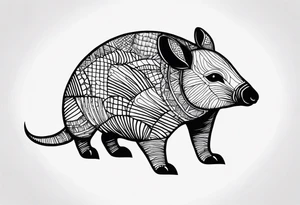 cute armadillo tattoo idea
