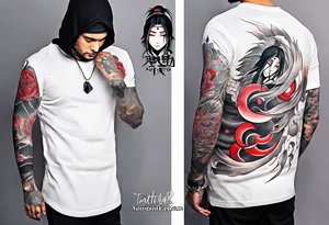 Tatto with Itachi and his mangekyou tattoo idea