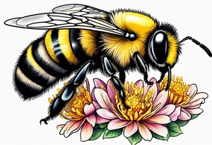 Cute bumble bee tattoo idea