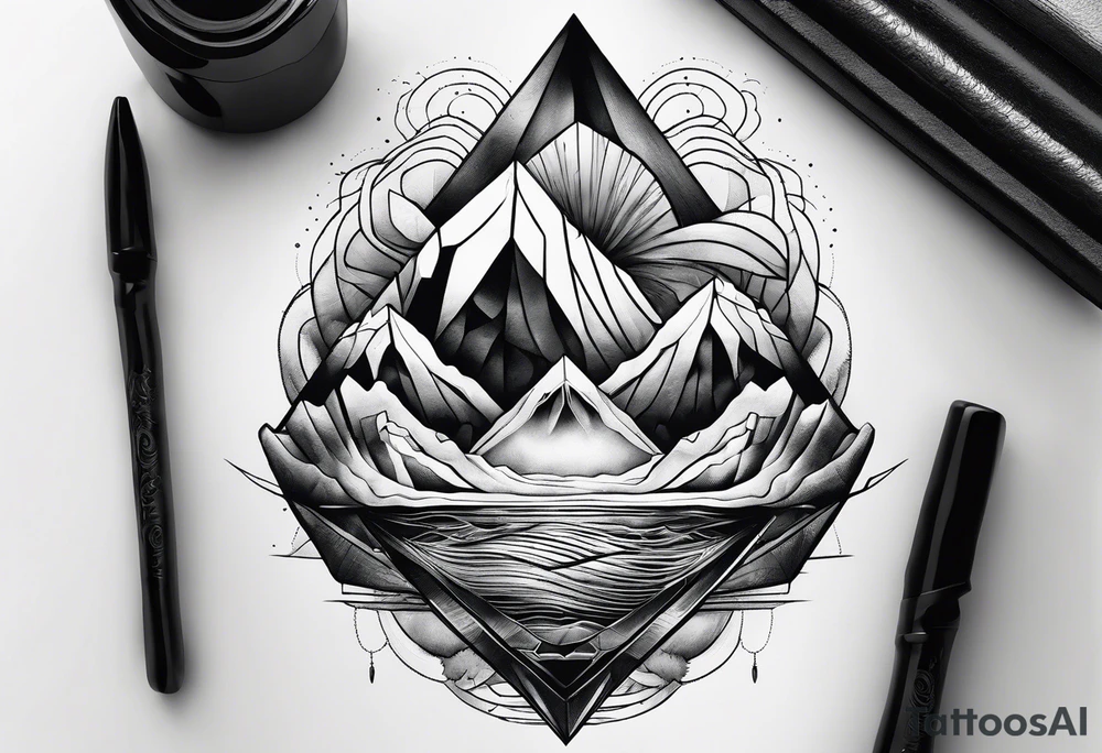 geometric iceberg tattoo idea