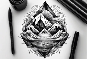 geometric iceberg tattoo idea